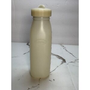 Vintage Davol Plax Plastic Bottle Cream Translucent 8oz Measurement Markings